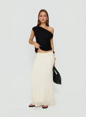 Kaylani One Shoulder Drape Top Black