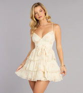 Soft Romance Floral Ruffle Mini Dress