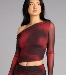 Midnight Ember Mesh Mini Dress