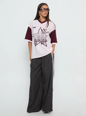Nachell Short Sleeve Moto Top Pink