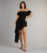 Drama Me Softly Ruffle Chiffon Mini Dress