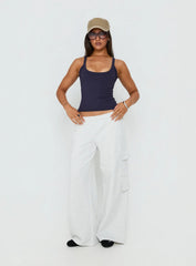 Kasper Cinched Longline Tank Top Navy