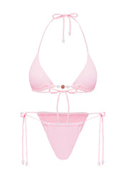 Saide Triangle Bikini Top Pink Stripe