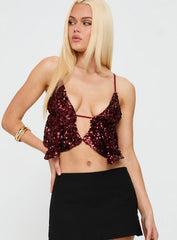 Rosaton Top Dark Red
