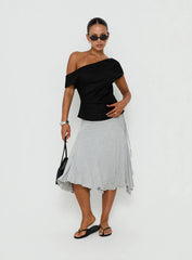 Seasons Change Relaxed Off Shoulder Top Black
