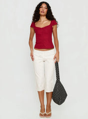 Transcendence Button Up Top Red