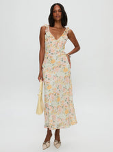 On A Wave Frill Detail Maxi Dress Multi