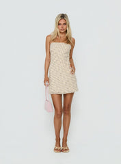 Ennia Strapless Mini Dress Yellow Ditsy Floral