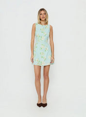 Alfalfa Mini Dress Blue Floral