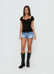 Suiter Frill Detail Top Black