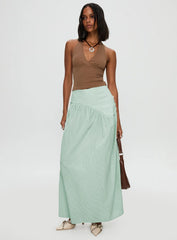 Yasemine Maxi Skirt Green / White