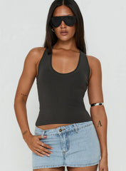 Solanah Knit Tank Top Charcoal