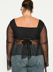 Fiorello Long Sleeve Top Black Curve