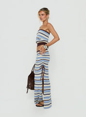 Osamie Knit Drawstring Maxi Skirt Multi Stripe