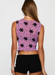 Avelaine Mesh Top Mauve