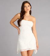 Pure Romance Lace Strapless Mini Dress