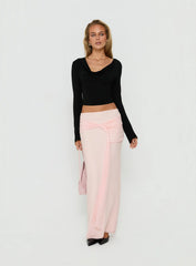 Isador Ruched Maxi Skirt Pink