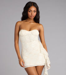 Shimmer Promise Lace Sequin Mini Dress