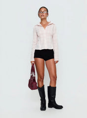 Cottesloe Long Sleeve Blouse Top Pink Check