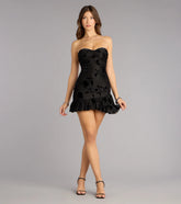 Dream Of Me Velvet Floral Mini Dress