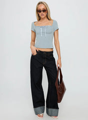Trynia Short Sleeve Top Blue