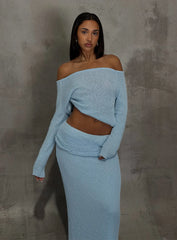 Tessira Boucle Maxi Skirt Blue