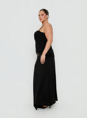 Nola Hardware Slit Maxi Skirt Black Curve