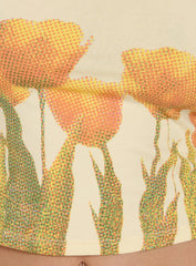 Dudley Vest Top Buttermilk Blurry Tulip