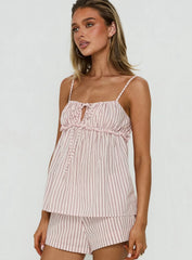 Harwin Gathered Bust Babydoll Top Pink Stripe