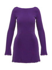 Leshner Long Sleeve Mini Dress Purple