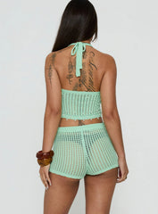 Next Level Knit Halter Top Green