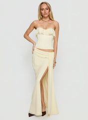 Holliann Draped Maxi Skirt Butter