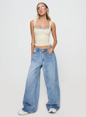 Back In Time Top Cream / Blue