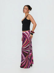 Lucidia Maxi Skirt Pink Retro