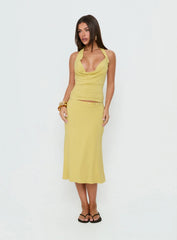 Esperia Halter Cowl Neck Top Green