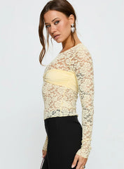 Midnight Long Sleeve Top Vanilla Custard