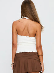 Summer Afternoons Halter Top White