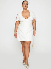 Florie Corset Mini Dress White Curve