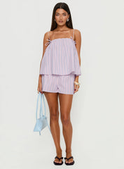 Pepita Flowy Frill Top Pink Stripe