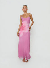 Coletta Cowl Neck Maxi Dress Pink Floral