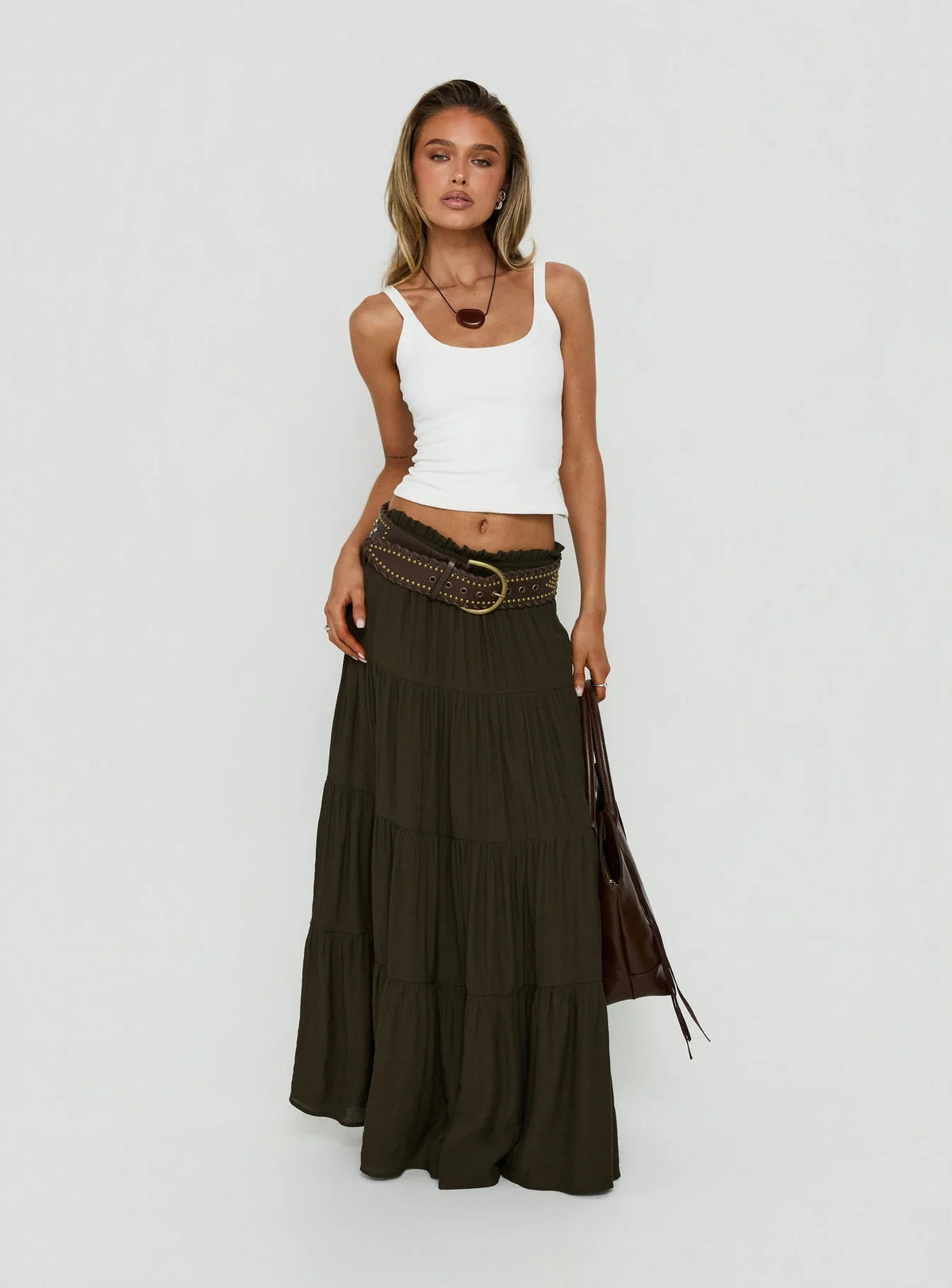 Mya Maxi Skirt Chocolate