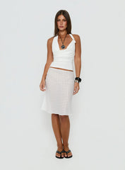 Esperia Halter Cowl Neck Top White
