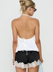 Dearest Low Back Babydoll Top White
