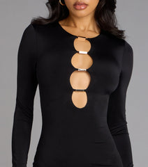 Cut To Captivate Long Sleeve Mini Dress