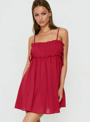 Beya Ruched Bust Mini Dress Red