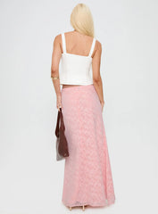 Youthful Spirit Lace Maxi Skirt Pink