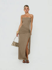 Analeah Strapless Maxi Dress Brown