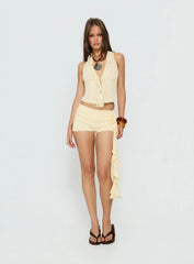 Jazania Frill Halter Top Butter Yellow