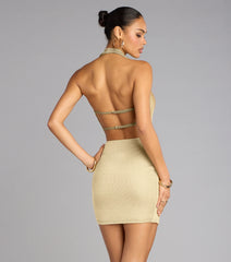 Radiant Nights Cowl Neck Mini Dress