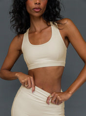 Turbo Activewear Rib Top Latte